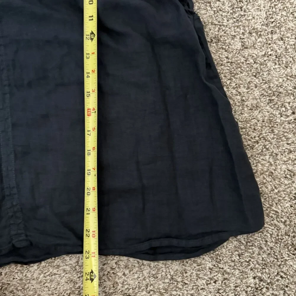 Velvet Graham Spencer 100% linen black fluttler sleeve top classic XL - Picture 10 of 11